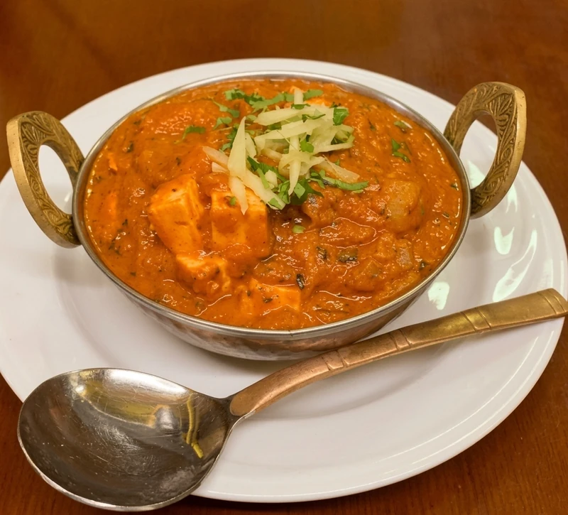 Paneer curry with green peppers and naan at Sagarmatha Curry Palace, Hamilton